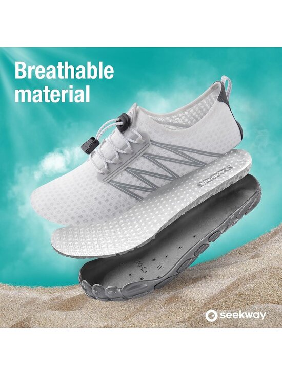 ?Men\'s White Spandex Low Top Quick Dry Comfortable Lace up Shoes